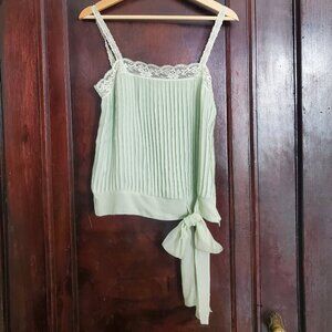 The Limited pleated camisole with lace trim